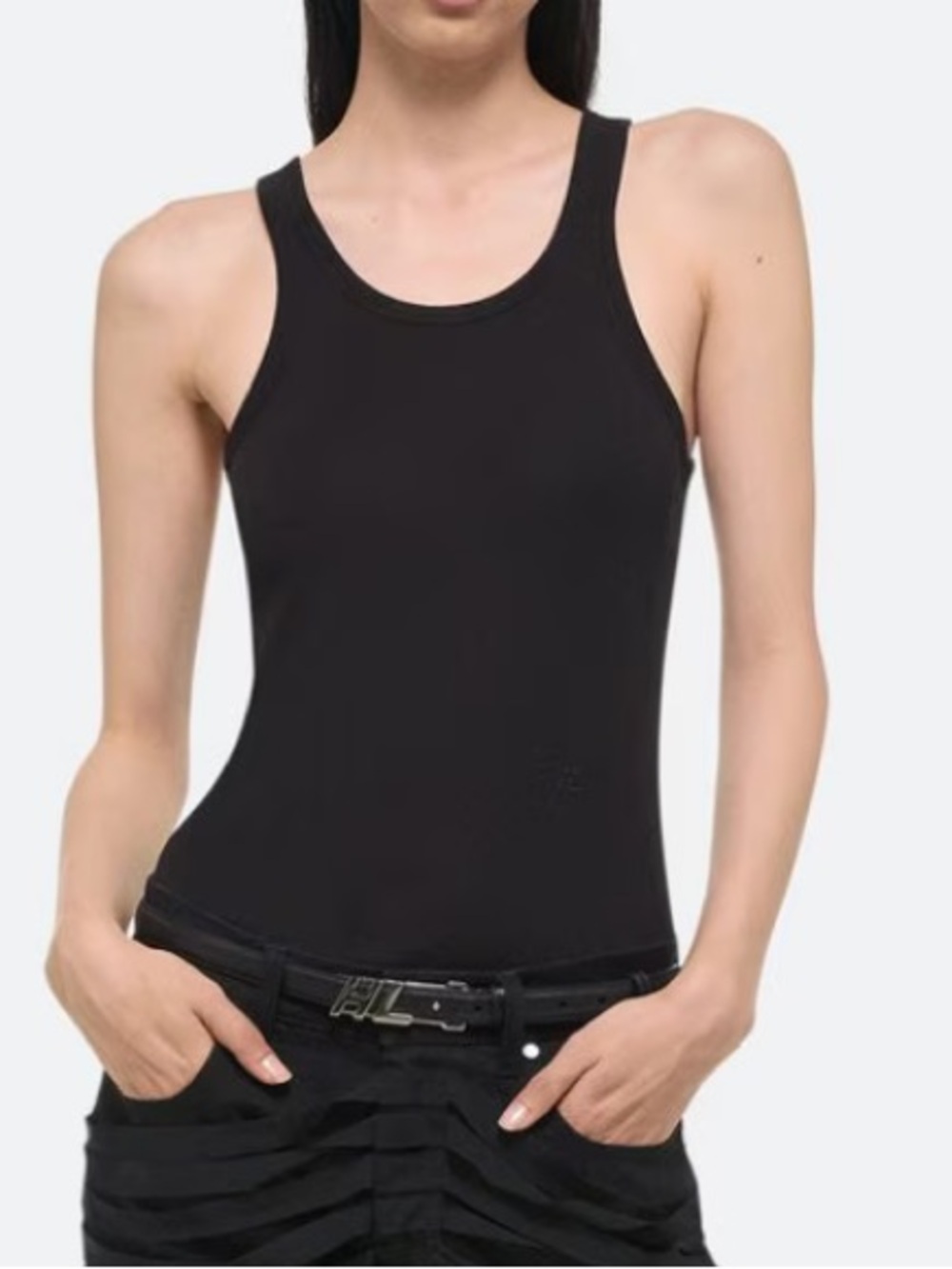 Helmut Lang Black Soft Rib Tank